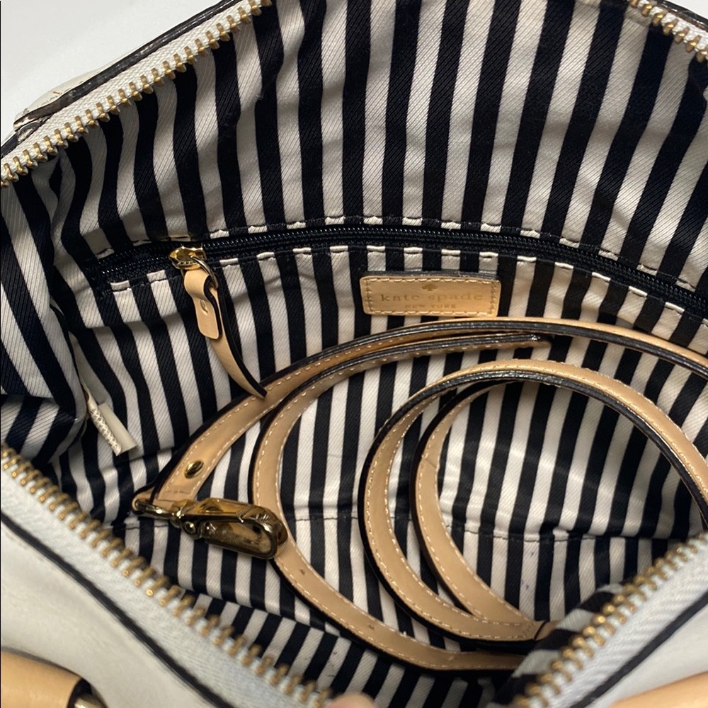 Kate Spade Gray and Tan Satchel with Geometric Details - Picture 5 of 10